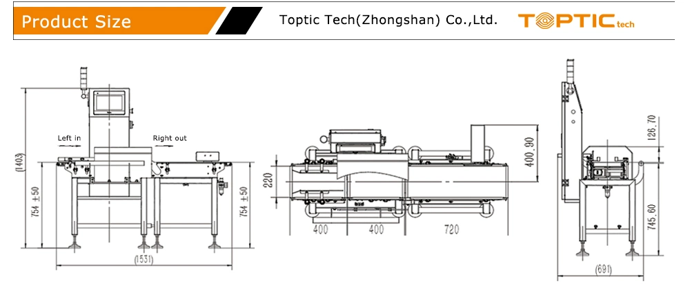 Automatic High Speed Dynamic Checkweigher for Food Industry with CE